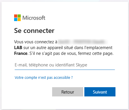 Mires de connexion Microsoft 365