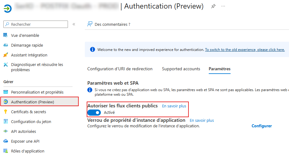 Autoriser les flux clients publics