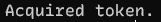 Confirmation Acquired token